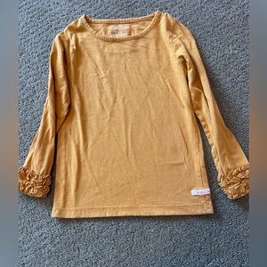 Ruffle Butts Golden Size 6 Long Sleeve Ruffled Girls Tee